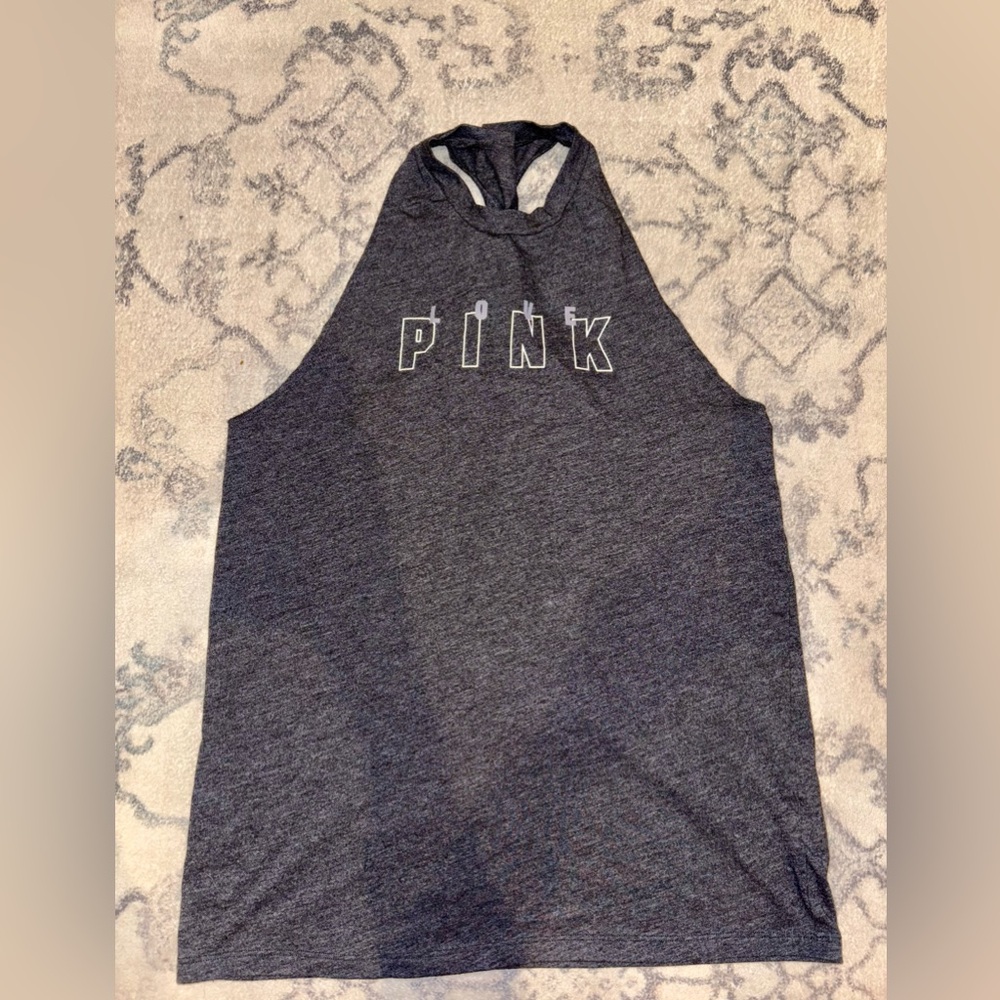Victoria's Secret PINK Tank Top Twist Back Strap in Gray XS / EUC